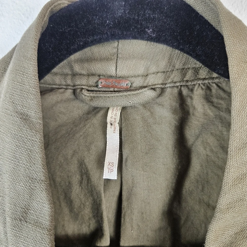 Free People Jacket Size XS Womens Army Olive Green In Our Nature Cargo Belted